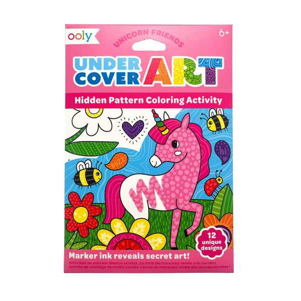 Undercover Art Hidden Pattern Coloring Activity Art Cards - Unicorn Friends - 12 Cards from Anderson Parker