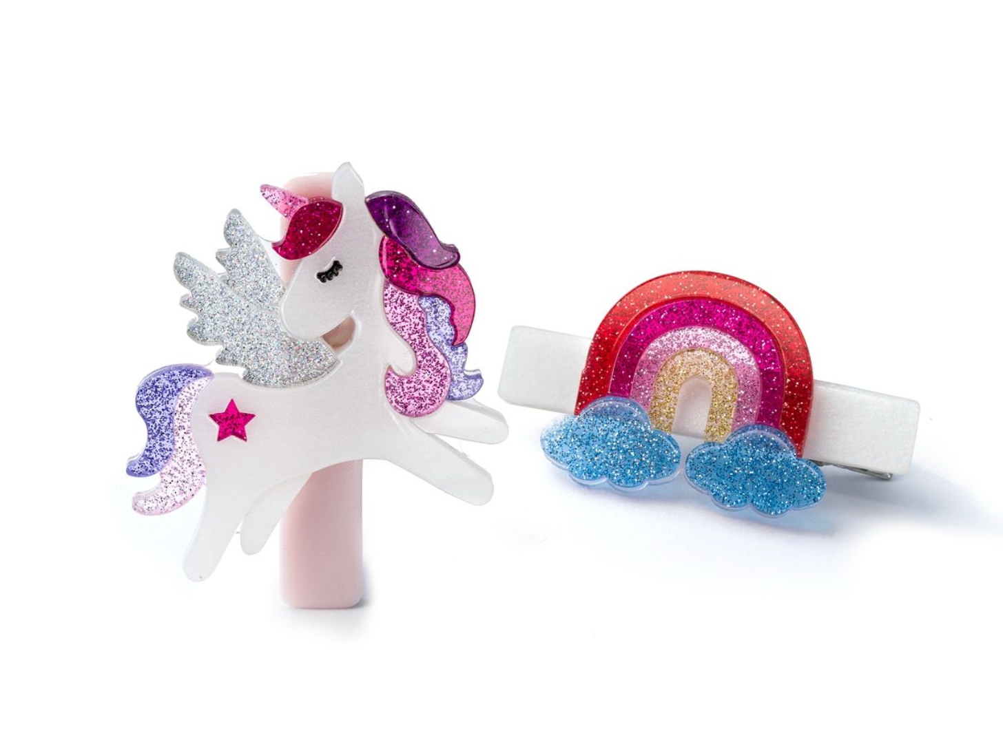 Unicorn and Rainbow Glitter Hair Clips from Anderson Parker