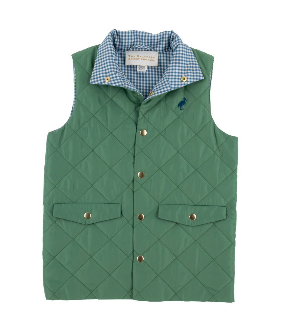 Vaughn Vest - Gallatin Green/Barnsley Blue Mini Gingham/Barnsley Blue from Anderson Parker