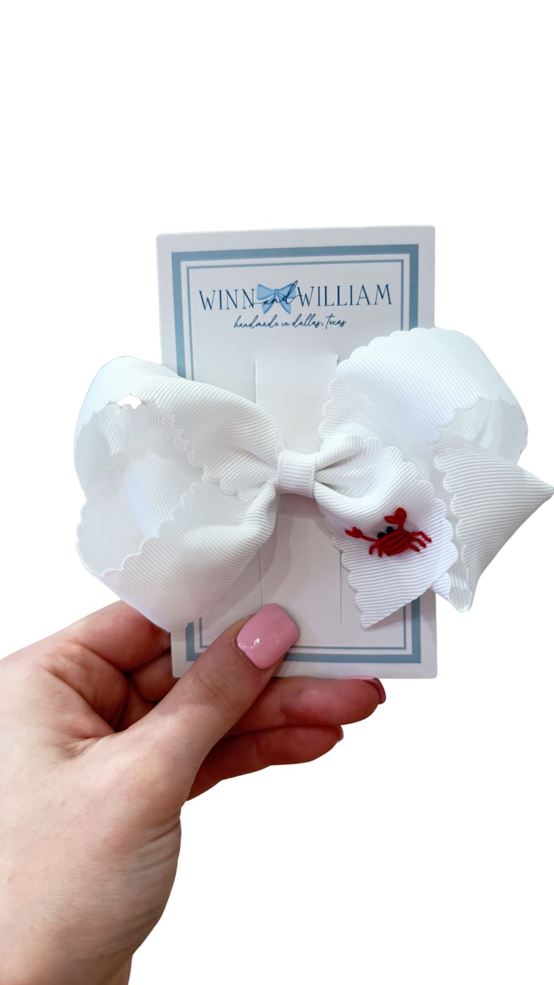 Via Clip Bow - Crab - White from Anderson Parker