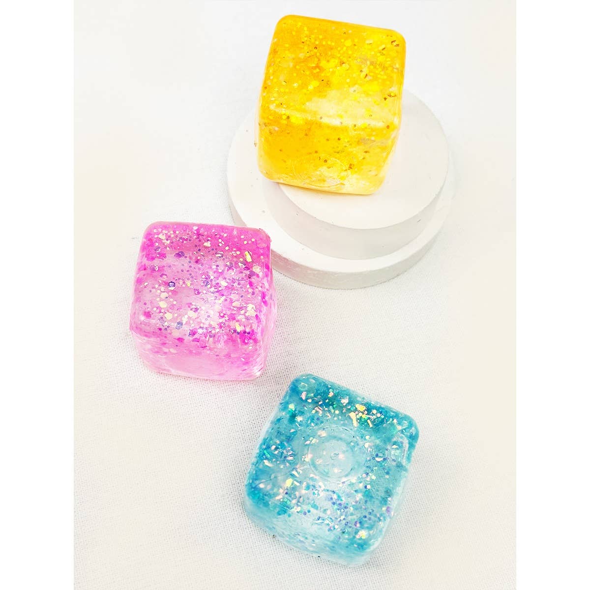 Viral Glitter Ice Cube Squishy Toy from Anderson Parker