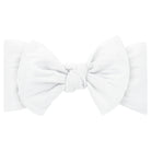 WHITE - Soft Nylon Girls Baby Band with Nylon Bowtie from Anderson Parker
