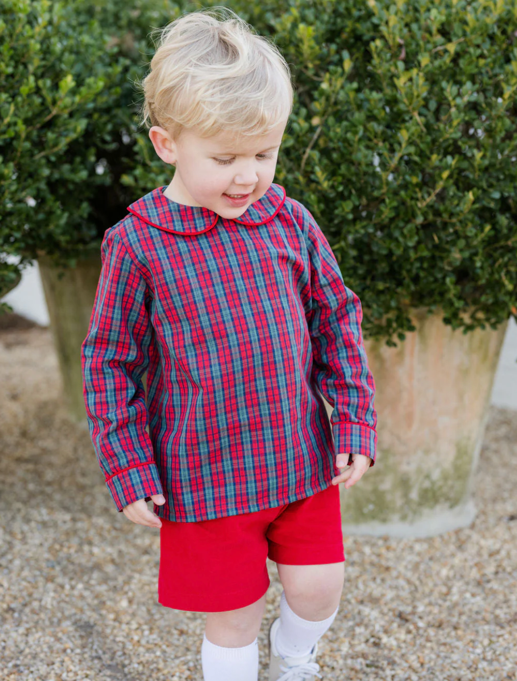 Ward Short Set - Red Christmas Plaid from Anderson Parker