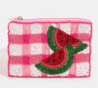 Watermelon on Plaid Beaded Coin Wallet from Anderson Parker