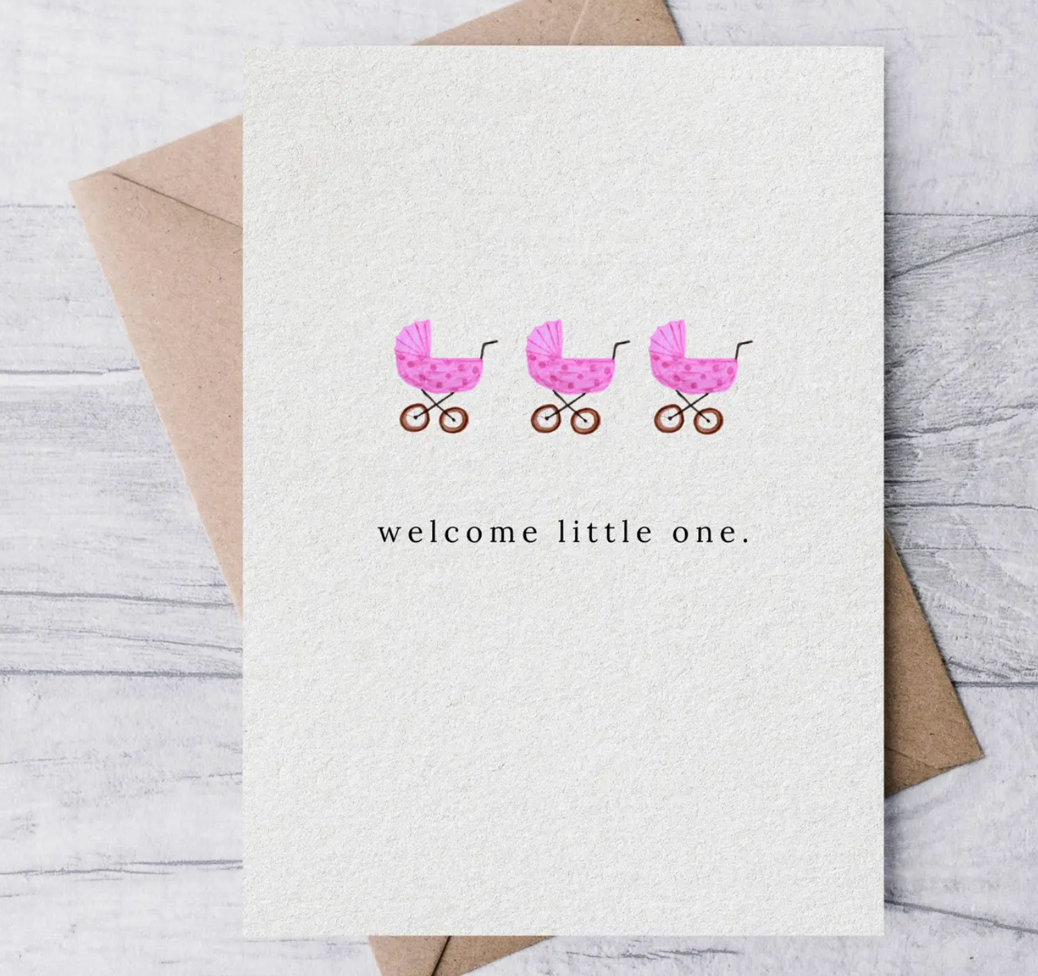 Welcome Little One Baby Card (Pink) from Anderson Parker