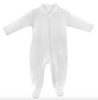 White Quilted Zipper Footie from Anderson Parker