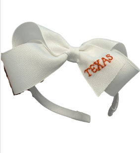 White Scalloped LOTTIE Hard Headband "TEXAS" from Anderson Parker