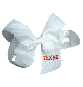 White Scalloped Via w/ Clip "TEXAS" from Anderson Parker