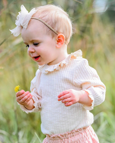 Wide Rib Ruffle Collar Long Sleeve Onesie from Anderson Parker