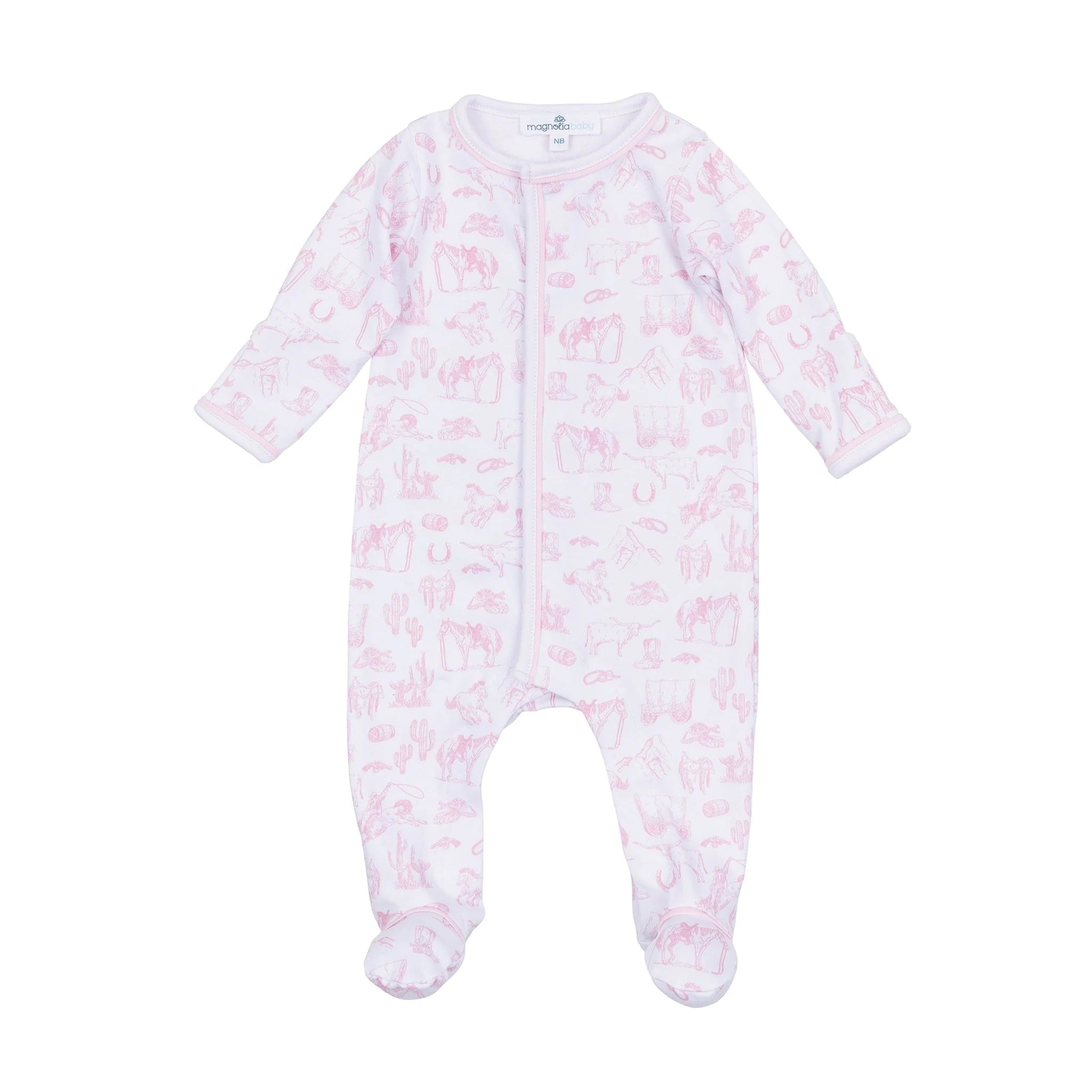 Wild West Toile Footie - Pink from Anderson Parker