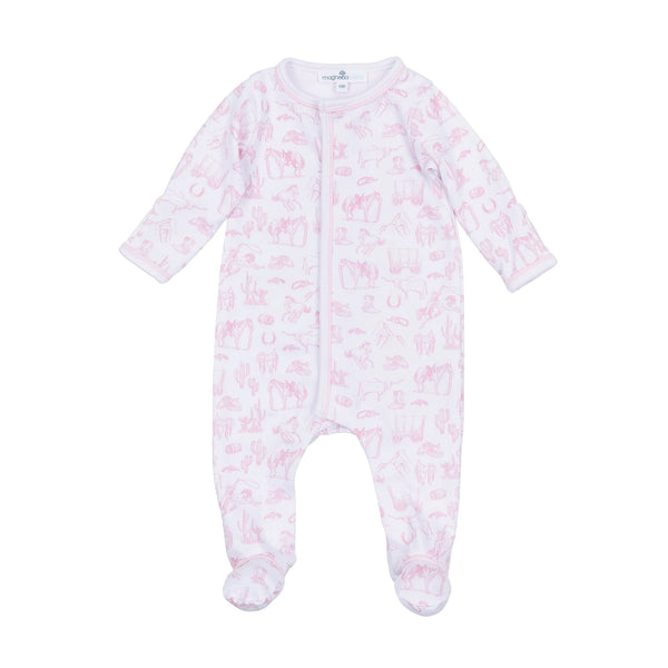 Wild West Toile Footie - Pink from Anderson Parker