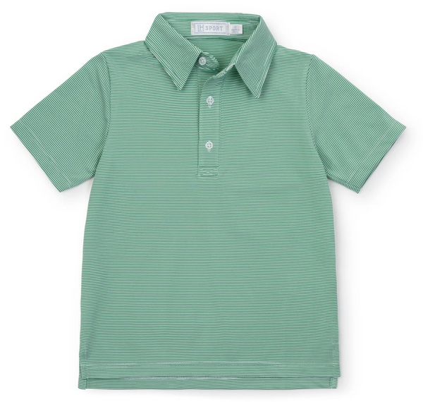 Will Performance Polo - Green Stripes from Anderson Parker