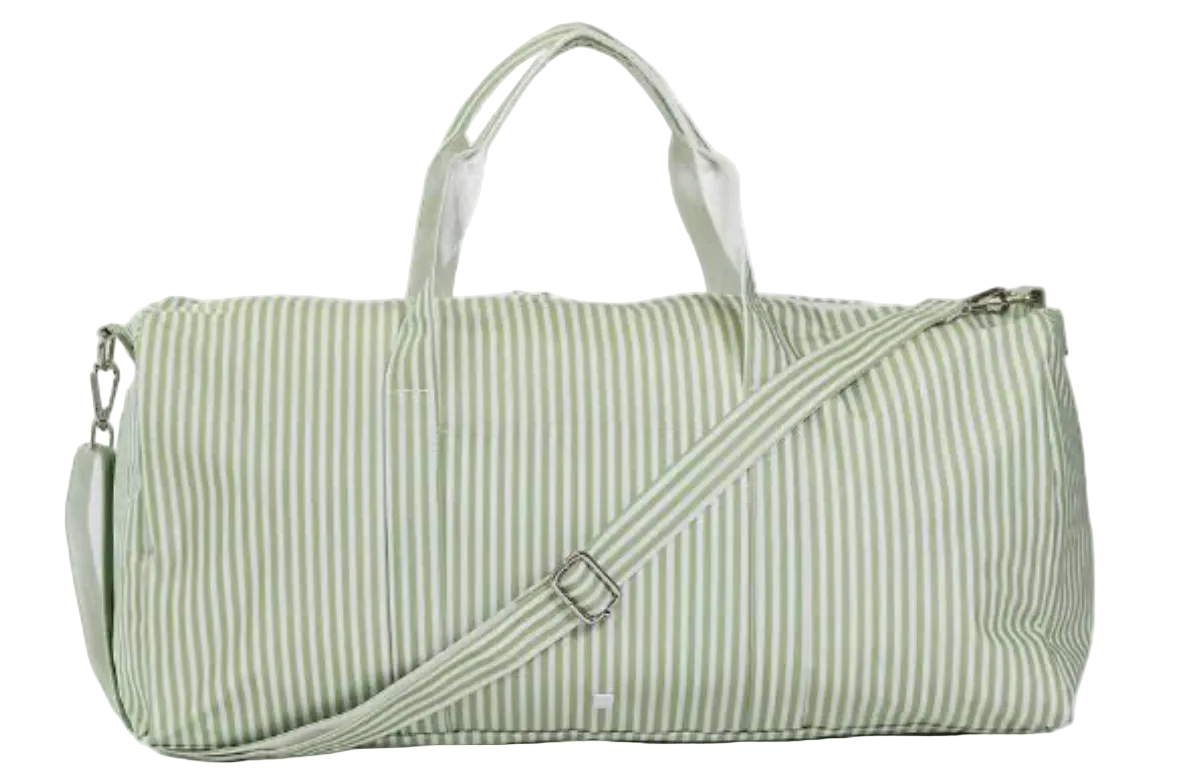 XL Weekender Duffel Bag - Pimlico Stripe Sage from Anderson Parker