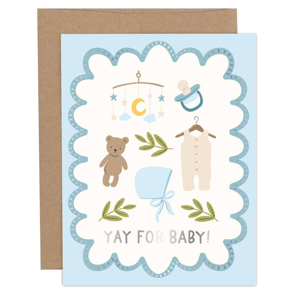 Yay For Baby Congratulations Greeting Card - Blue from Anderson Parker