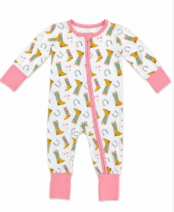 Zipper Romper - Boots - Pink from Anderson Parker