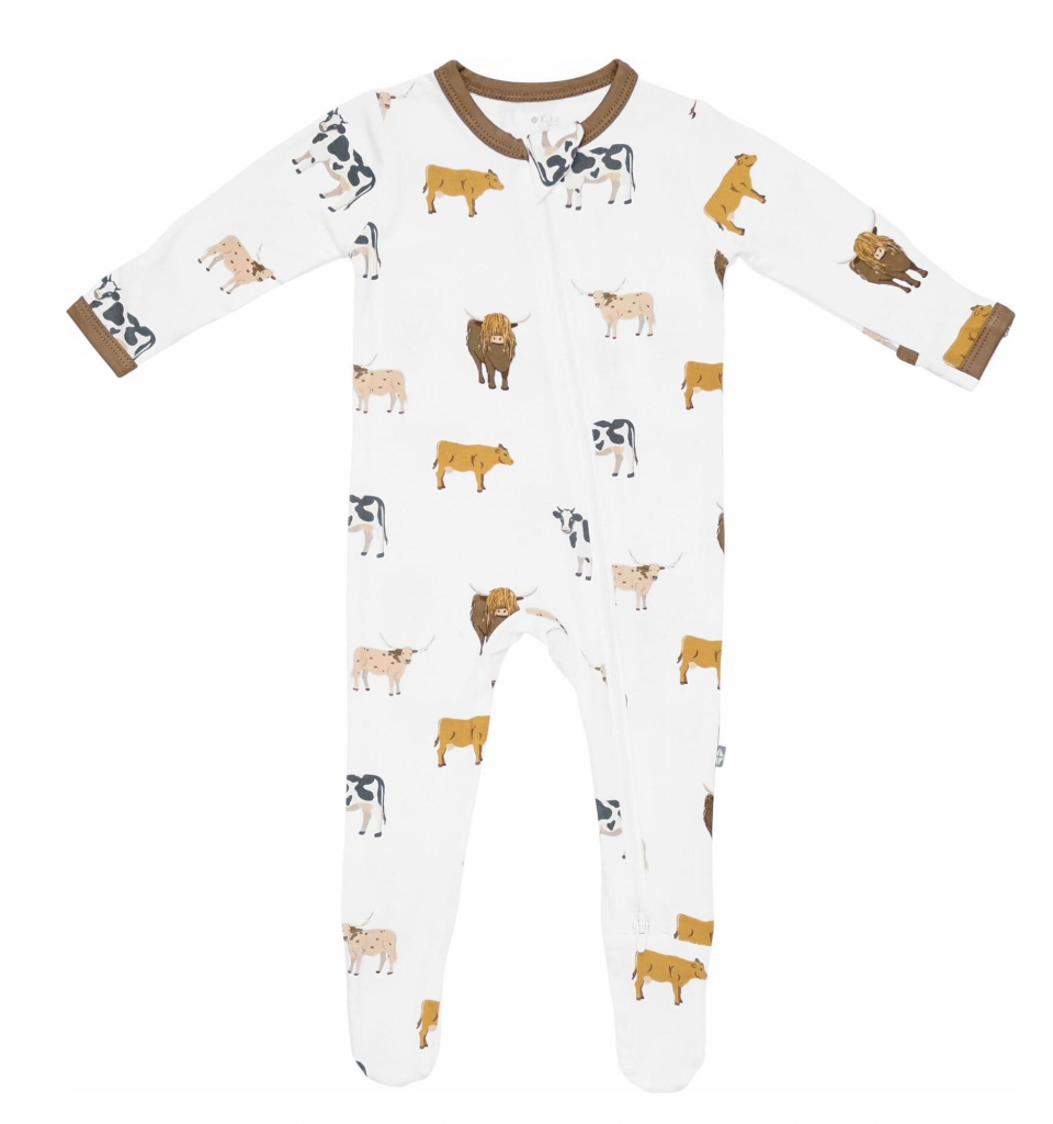 Zippered Footie - Moo from Anderson Parker