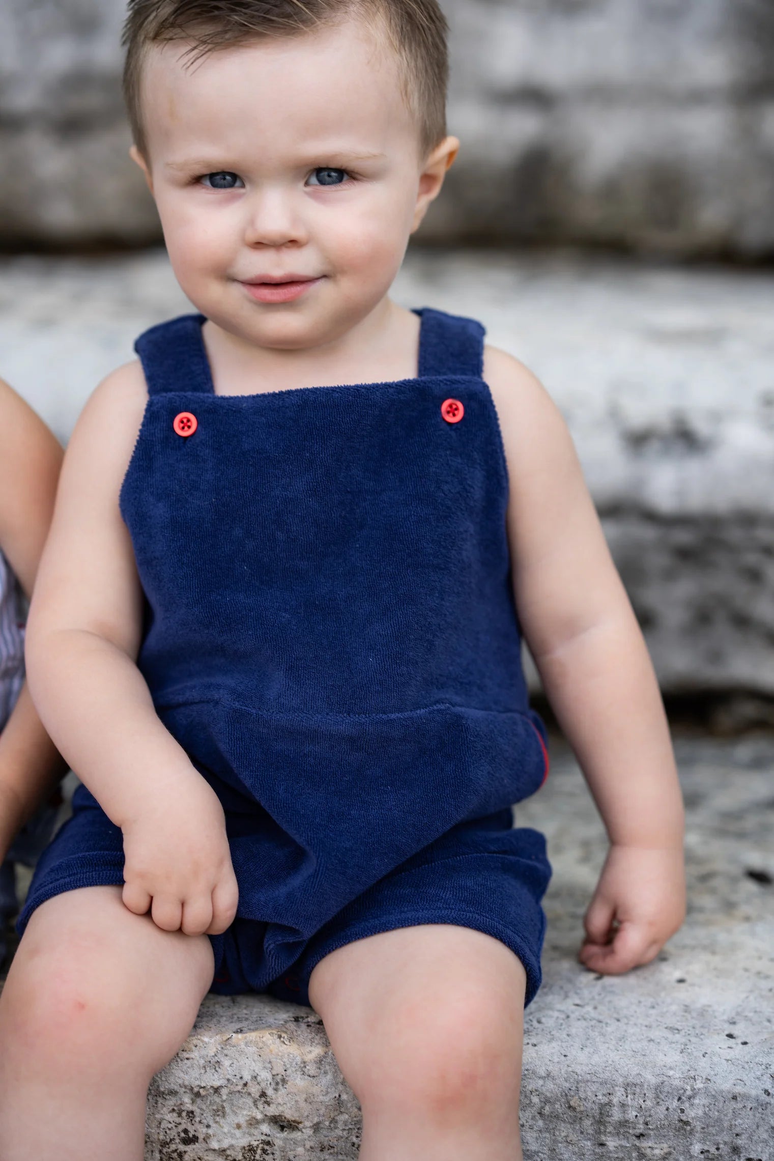 boys harrison romper - blue from Anderson Parker