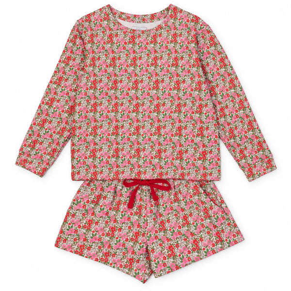 Stella Girls' Sweatshirt Short Set - Floral Noel