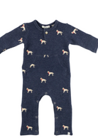oh baby! One-Button Romper - Labs Embroidered - Navy Heather from Anderson Parker