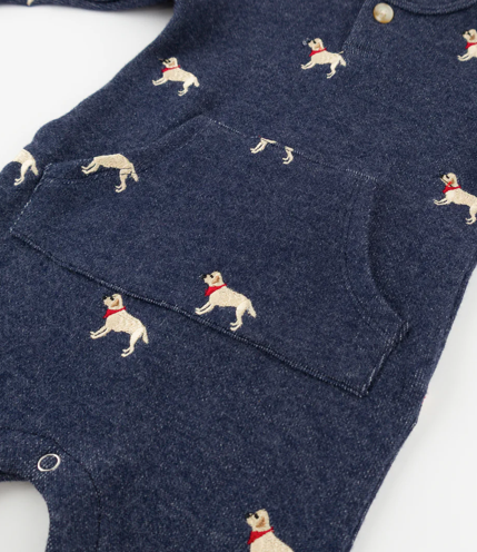 oh baby! One-Button Romper - Labs Embroidered - Navy Heather from Anderson Parker